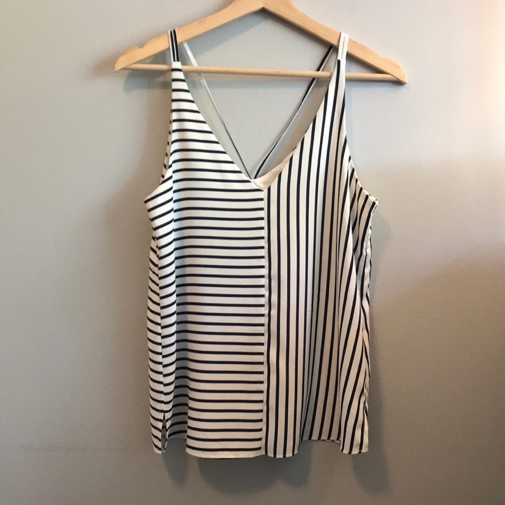 Blue/white striped Topshop cami